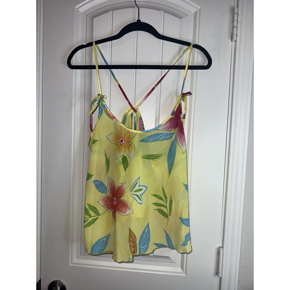 Vintage LA Intimates‎ Fairycore Coquette Yellow Sheer Top Y2K Festival Size XL